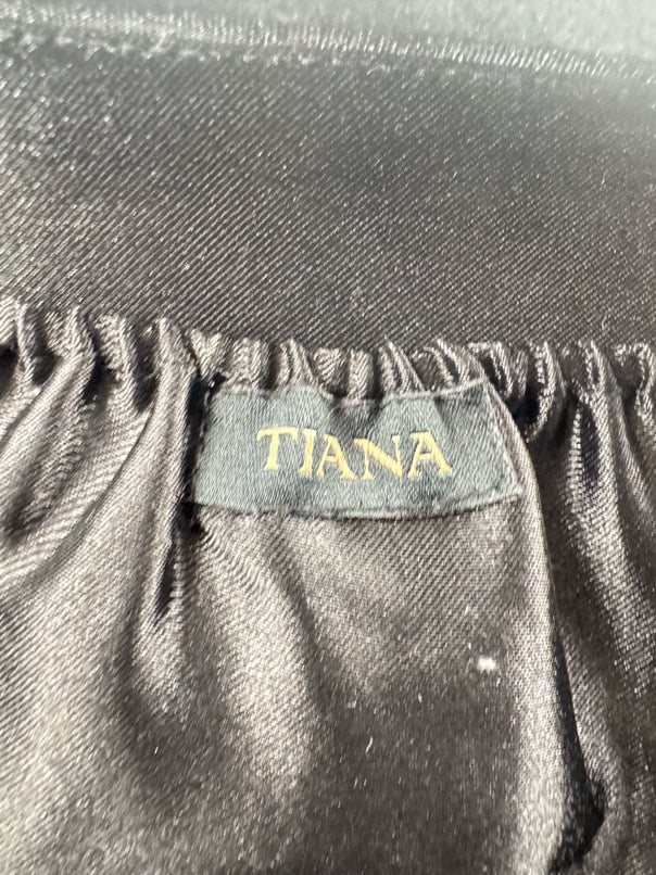 TIANA Black Beaded Eyes Clutch Bag w/ Crossbody Strap
