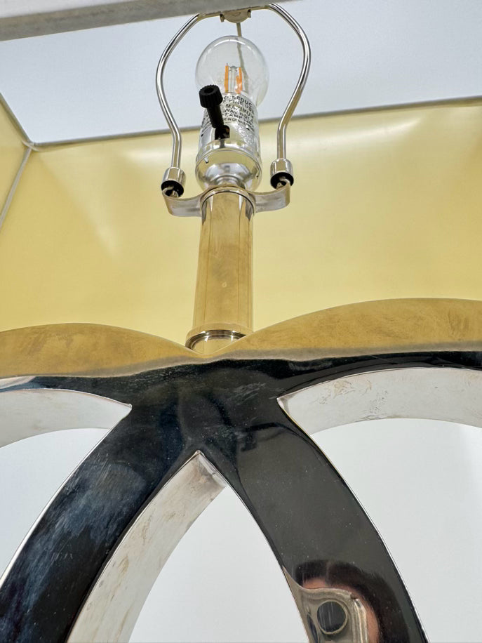 Silver Metal Interlocking CC Lamp
