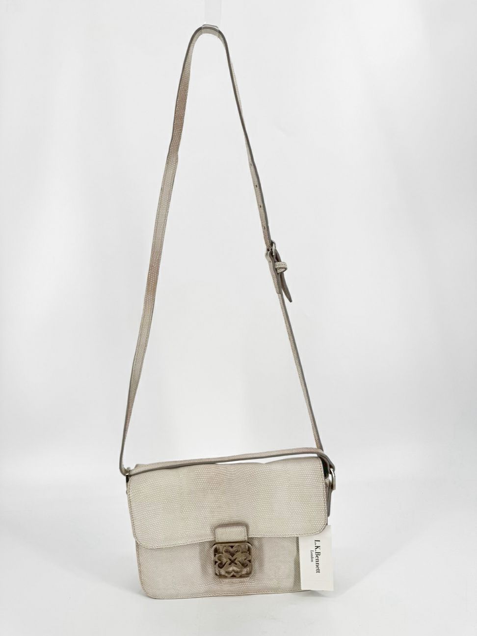 L.K. BENNETT Off White Pebbled Leather Handbag NWT