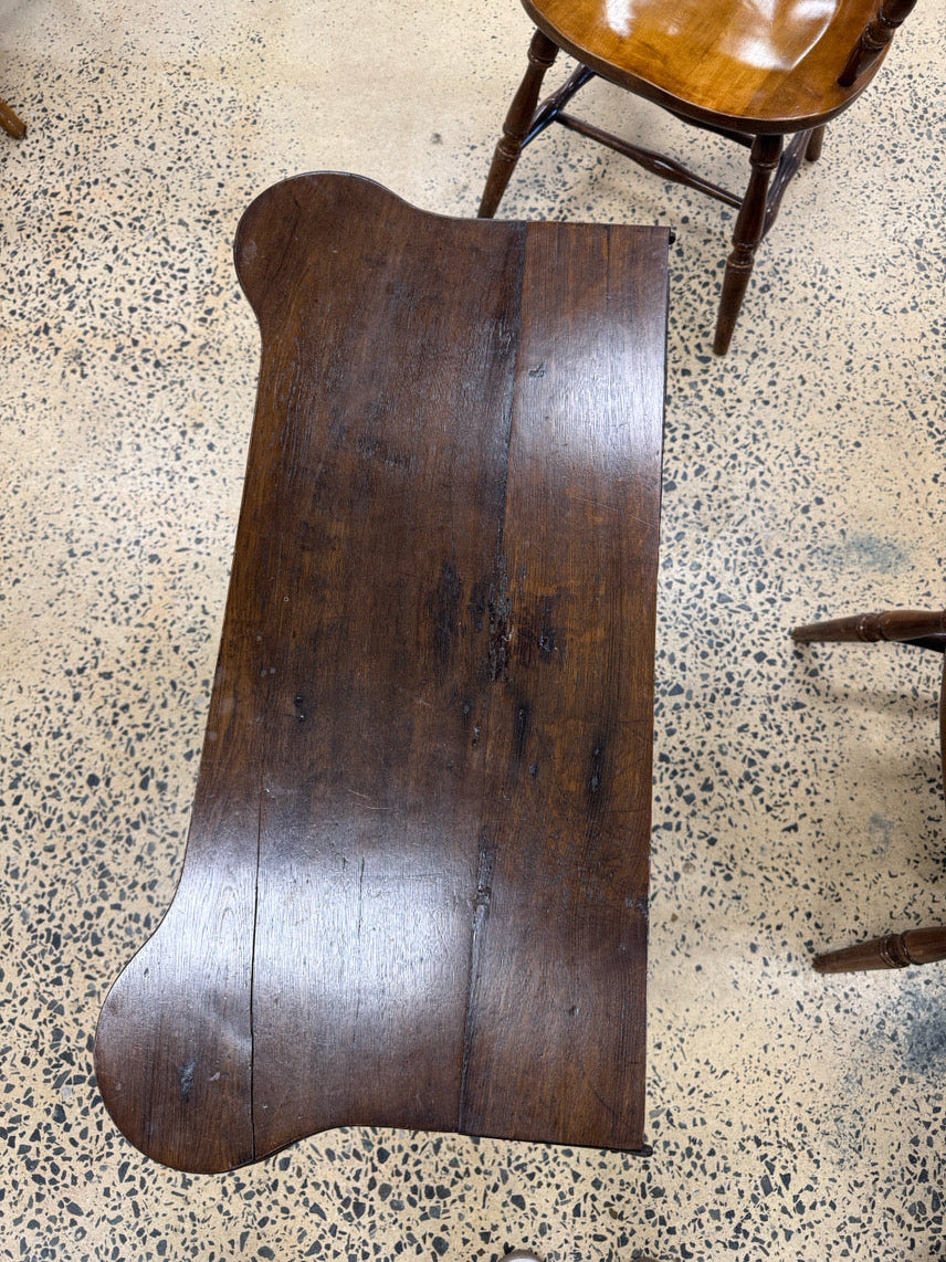 ANTIQUE Dark English Oak Folding Game Table