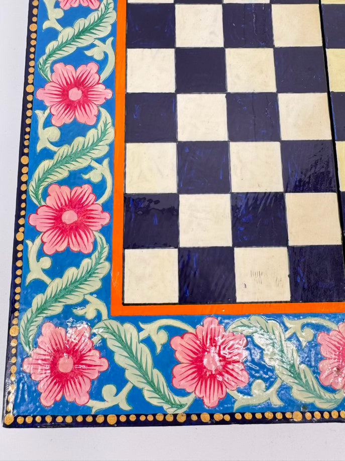 Handpainted Wood Folding Chess Board