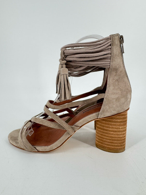 JEFFREY CAMPBELL Size 7 Gray Suede Despina Heels
