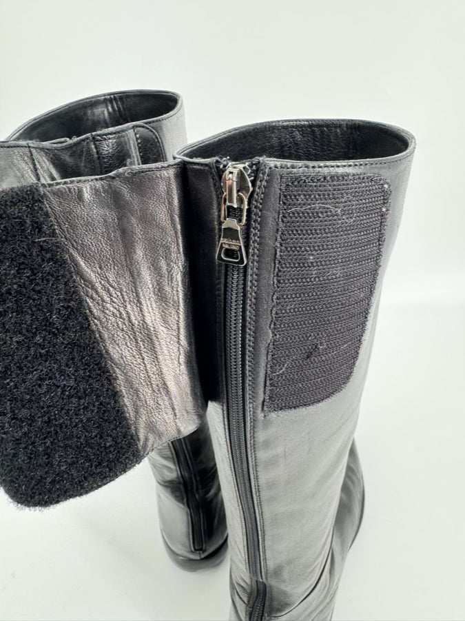 PRADA Size 38.5 Black Leather Boots