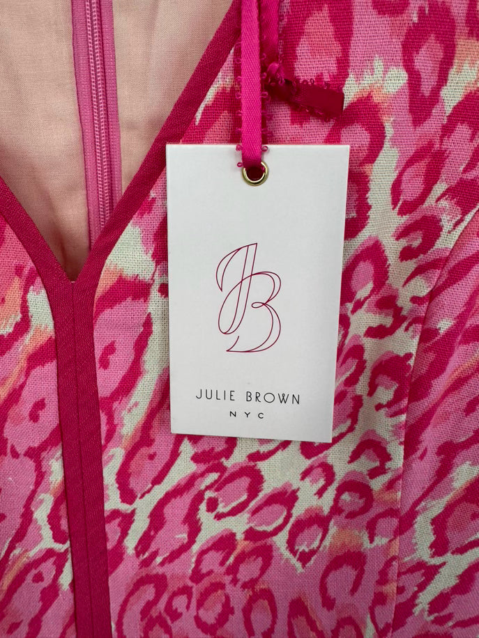 JULIE BROWN Size 8 Pink Leopard Print Shila Dress NWT