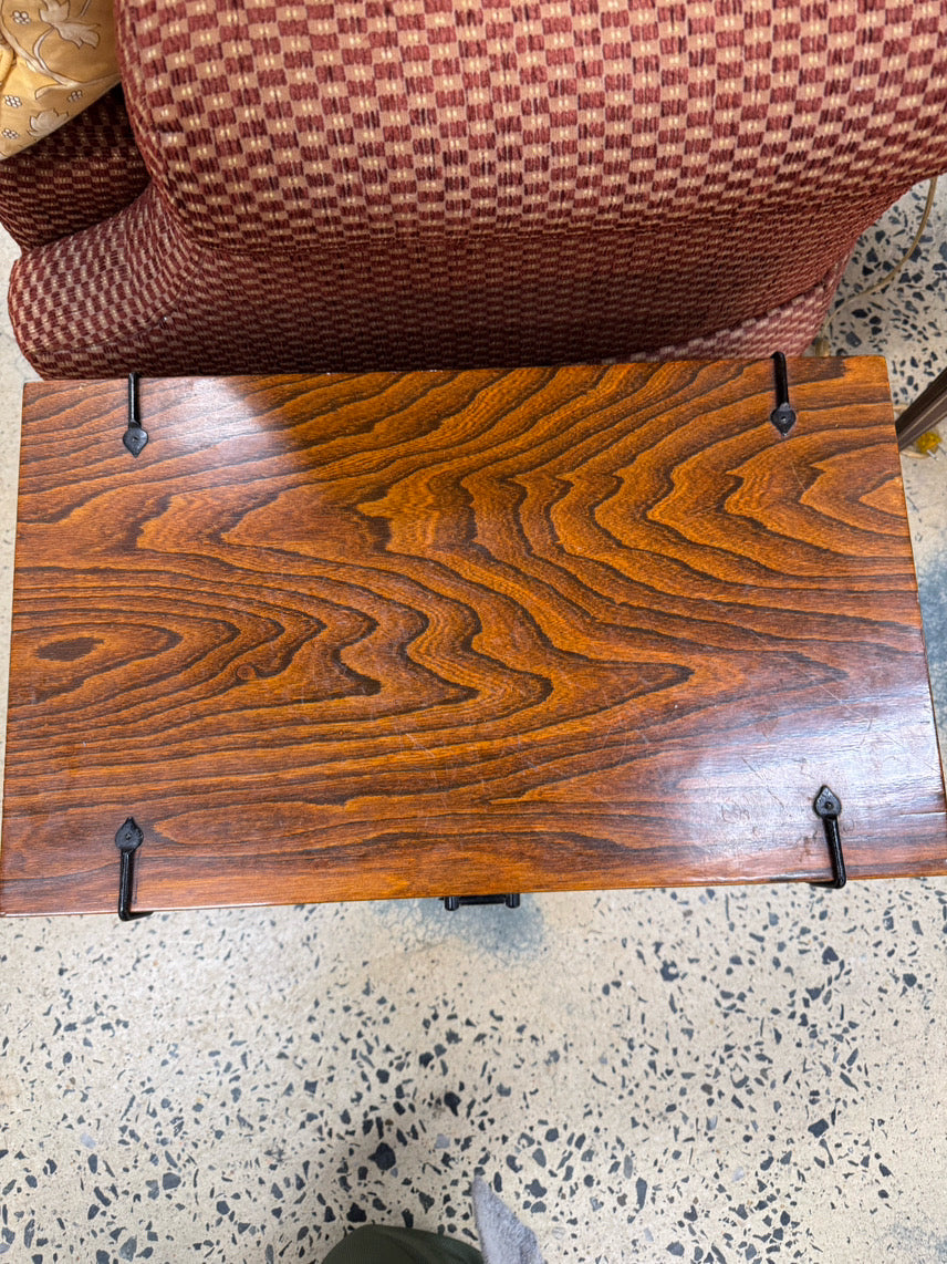 Wood Trunk w/ Black Iron Hinges