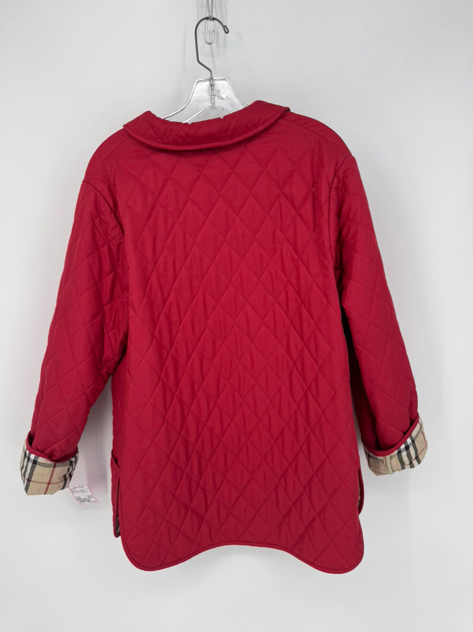 BURBERRY LONDON Size L Red Quilted Novacheck Jacket