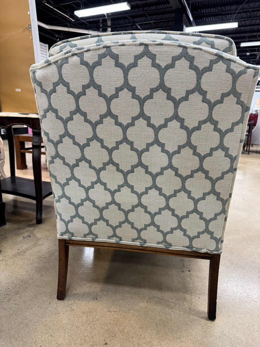 Aqua & Cream Geometric Chair