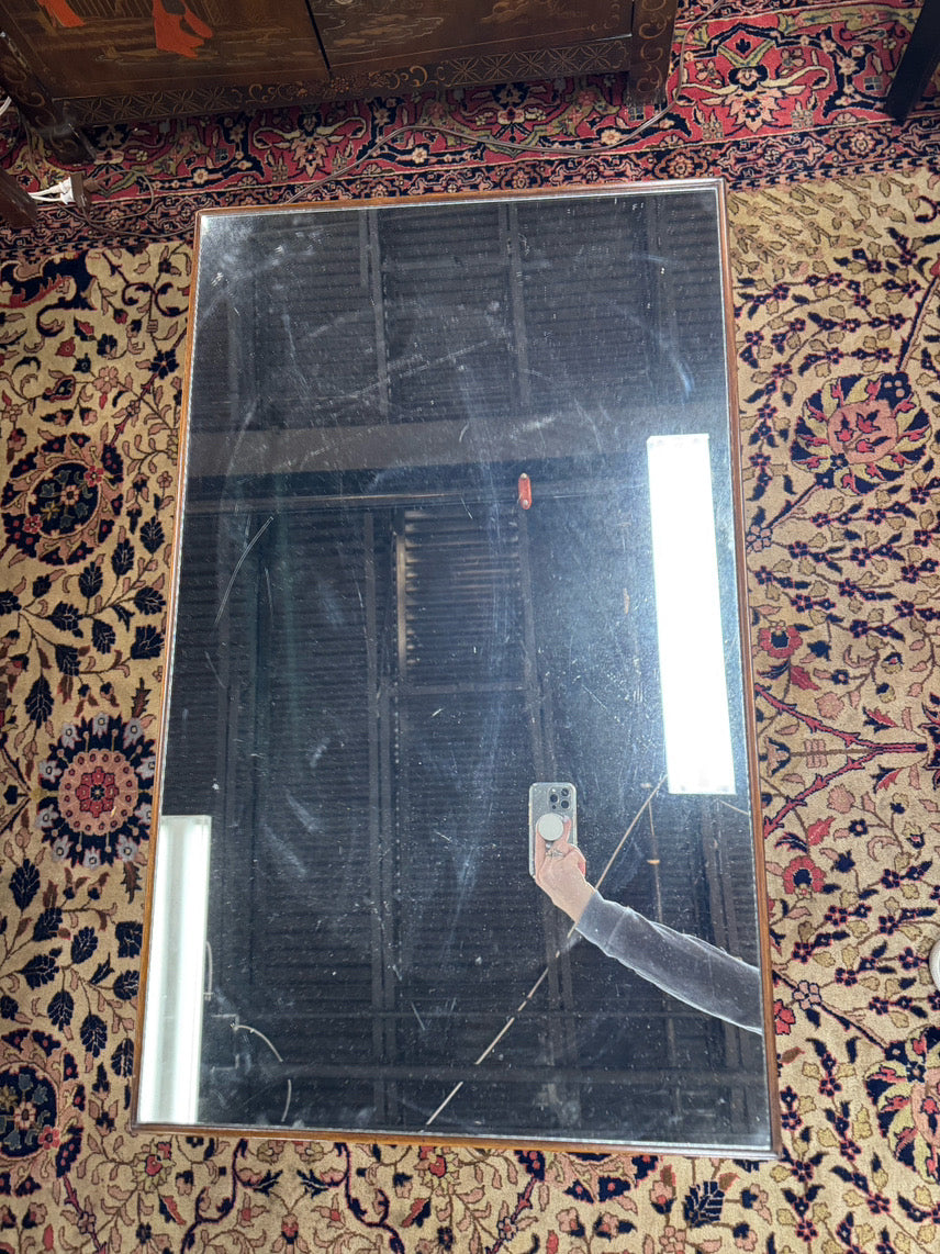 VINTAGE Wood Mirrored-Top Tea Table