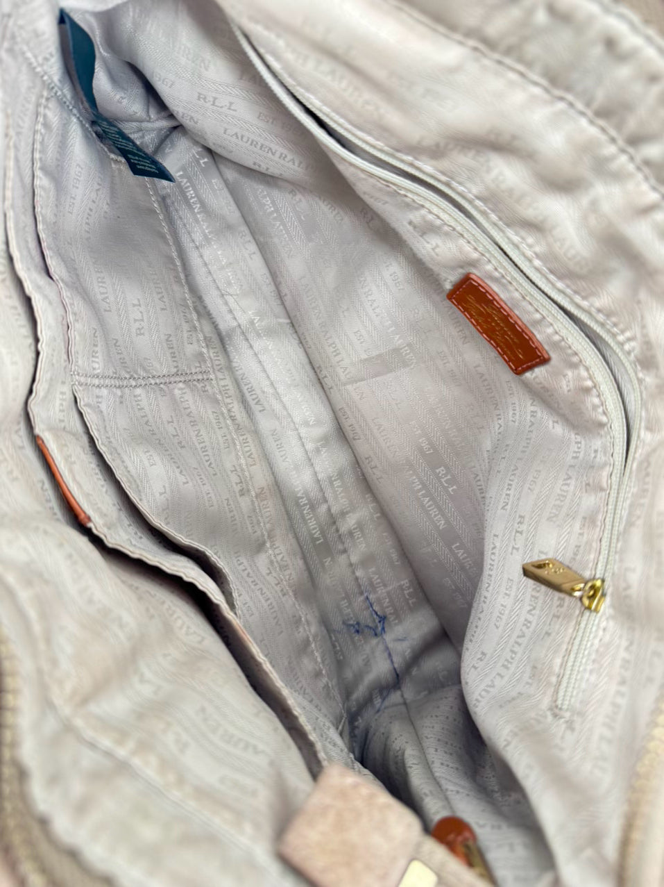 LAUREN RALPH LAUREN Buff Suede Purse