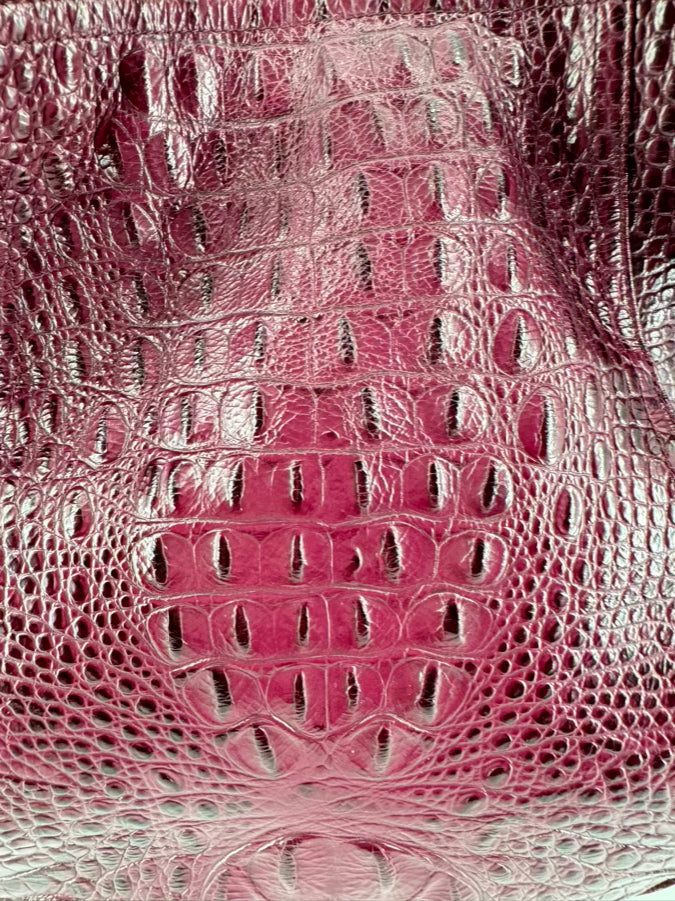 BRAHMIN Merlot Embossed Croc Leather Purse