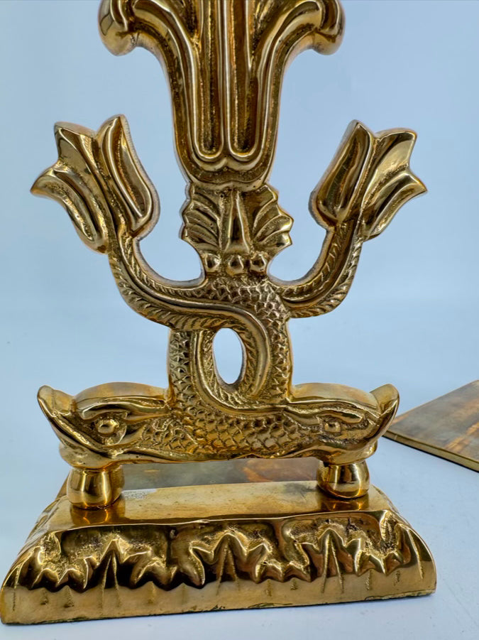 MOTTAHEDEH Brass Art Deco Koi Fish Pair of Bookends
