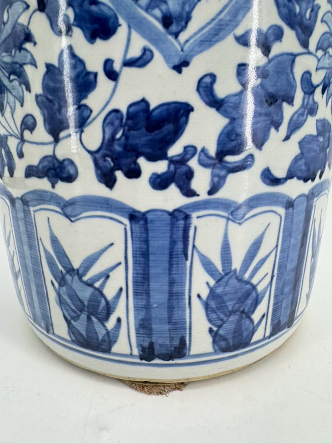 Blue & White Flowers Ceramic Umbrella Stand