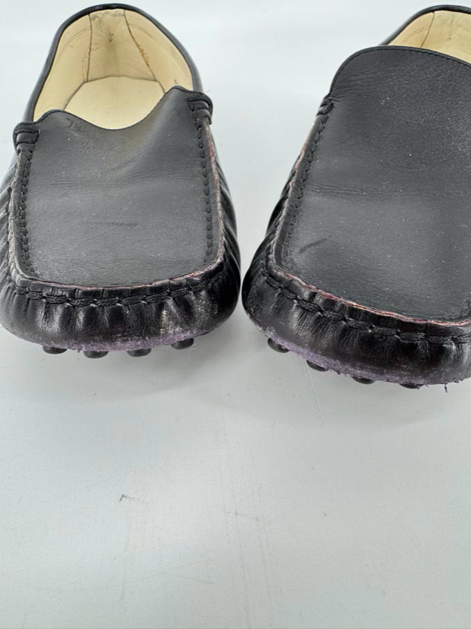 TODS Size 39 Black Leather Flats