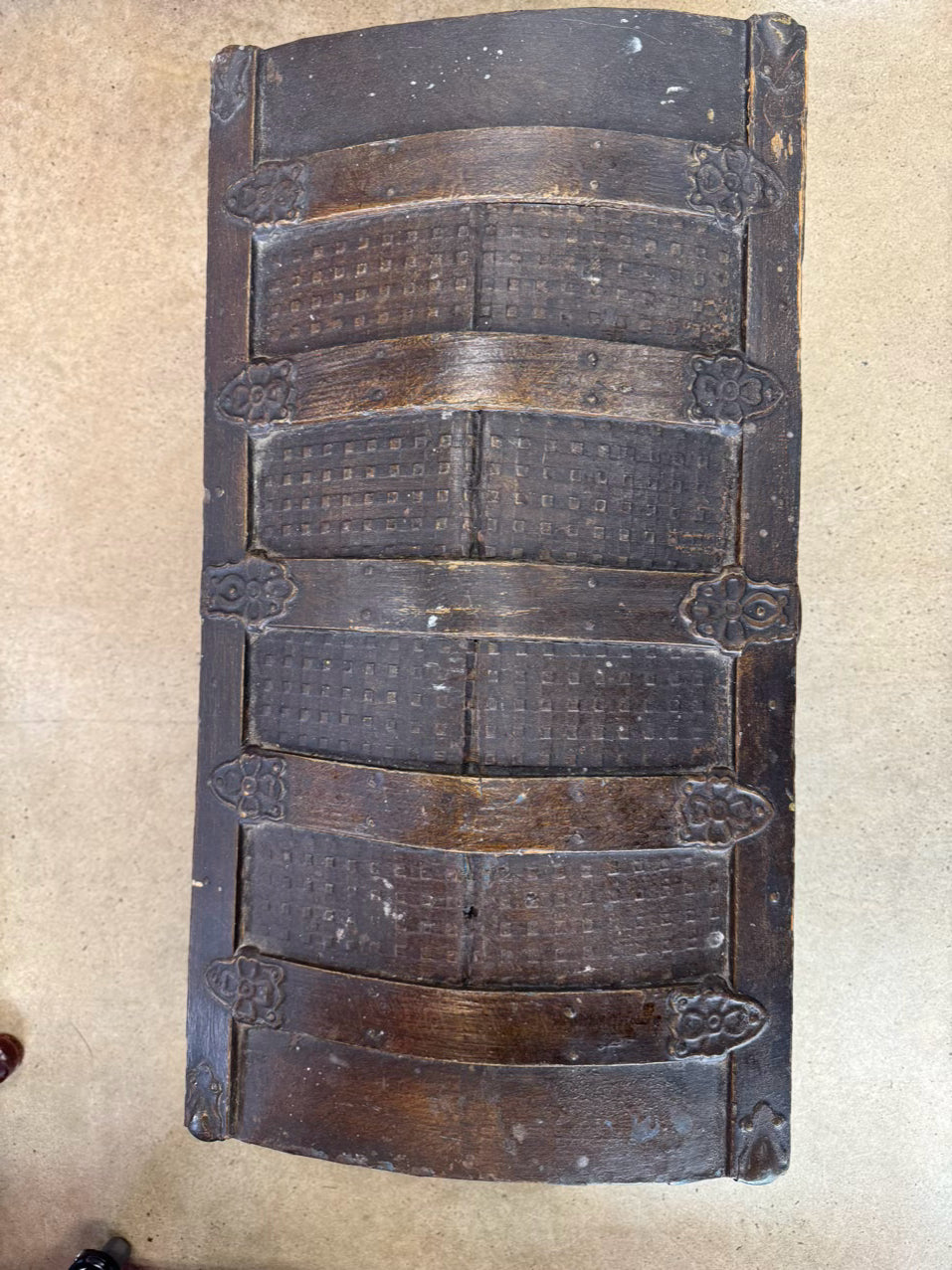 ANTIQUE Wood Roll Top Trunk