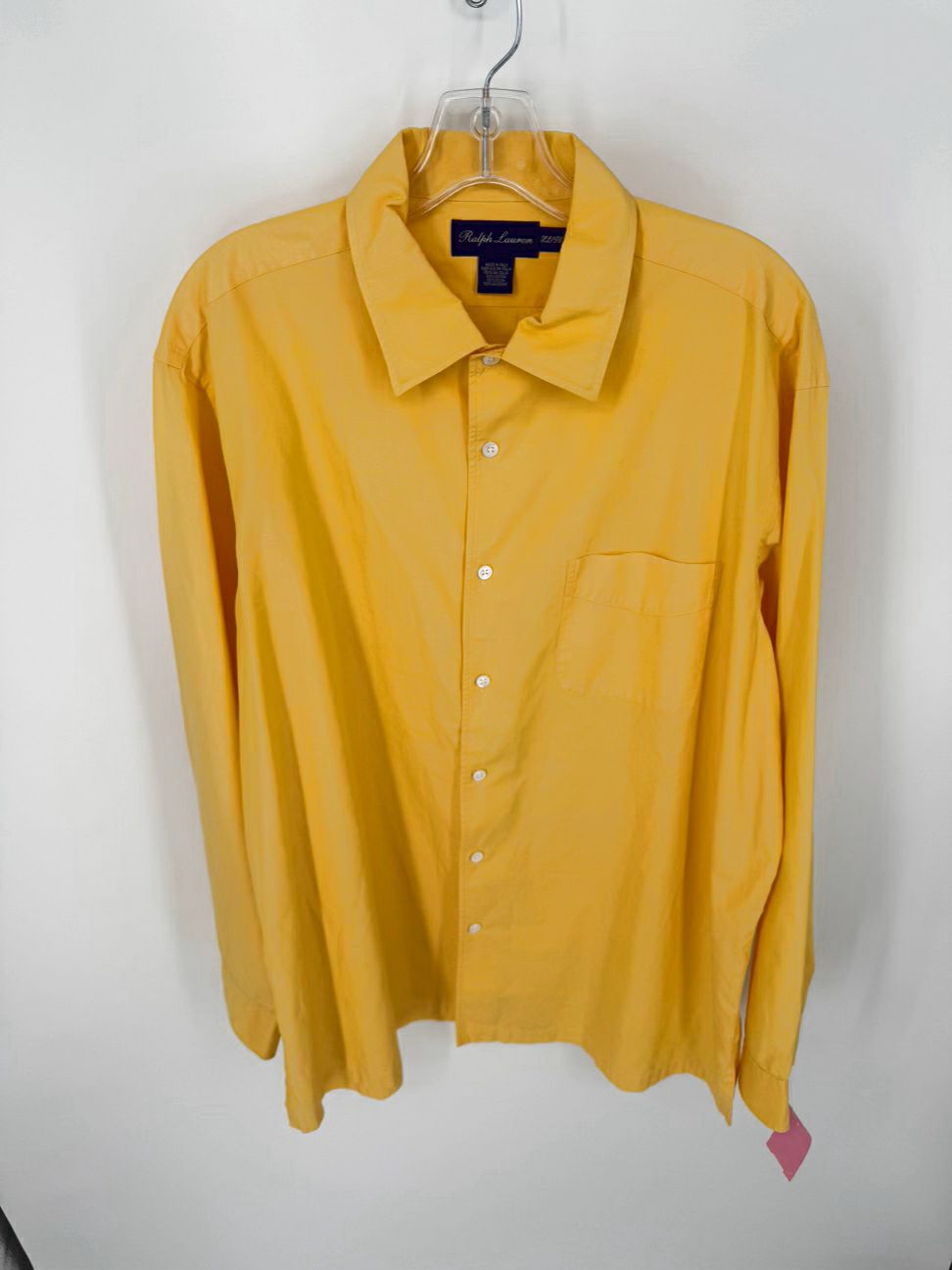 RALPH LAUREN PURPLE LABEL Size XL Yellow Dress Shirt