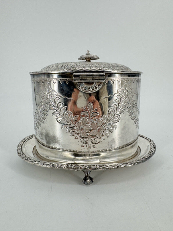 VINTAGE Silver Plate Biscuit Box