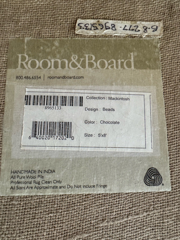 ROOM & BOARD Brown & Orange Mackintosh Beads Area Rug