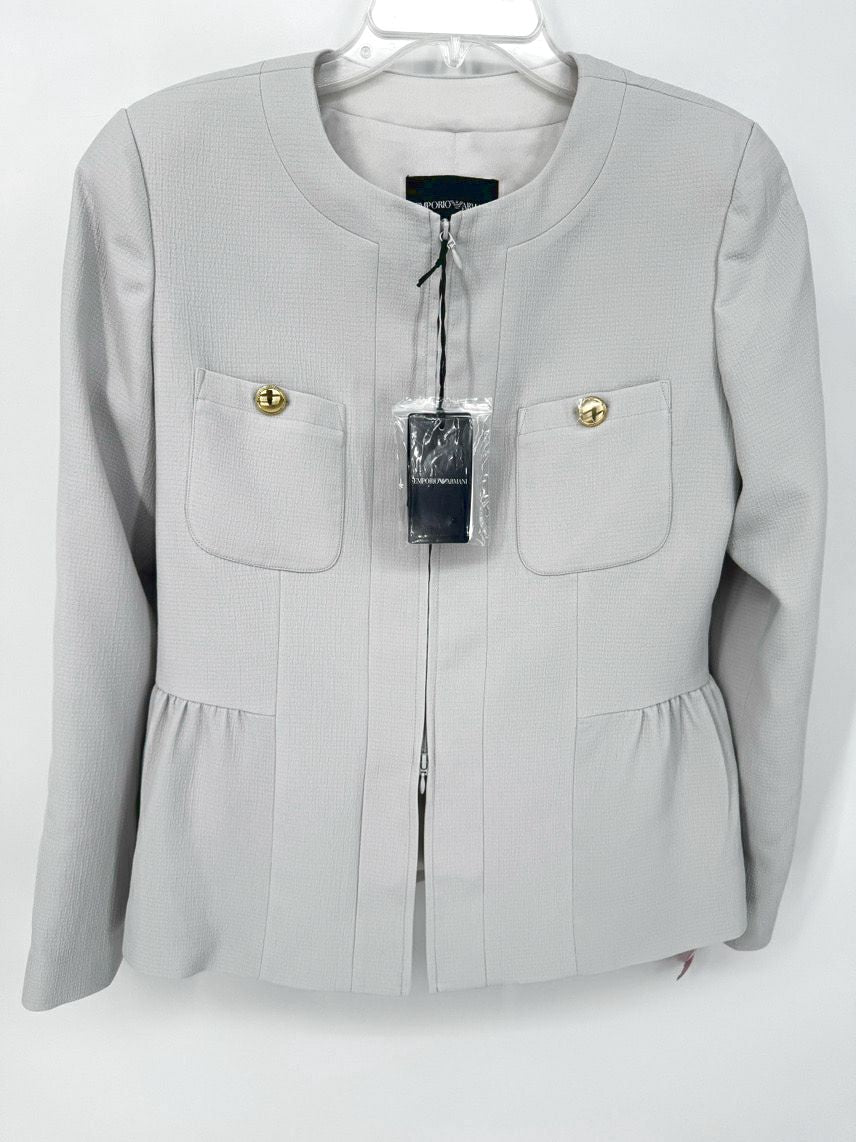 EMPORIO ARMANI Size 46 Light Gray Jacket NWT