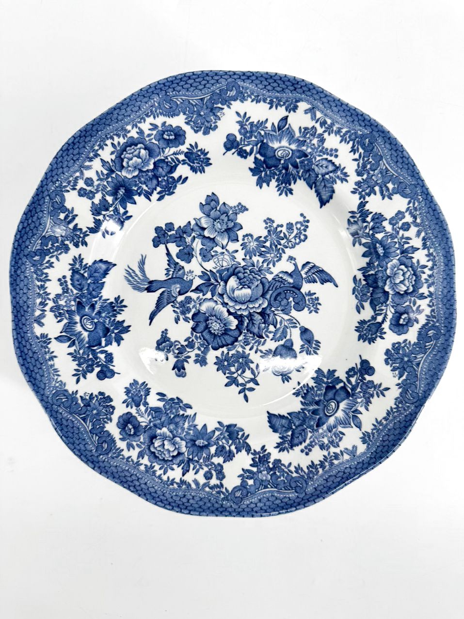 JOHNSON BROS. Blue & White Porcelain "Asiatic Pheasant" Set of 9 Salad Plates