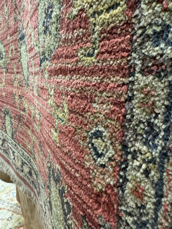 Brick & Cream Wool Area Rug