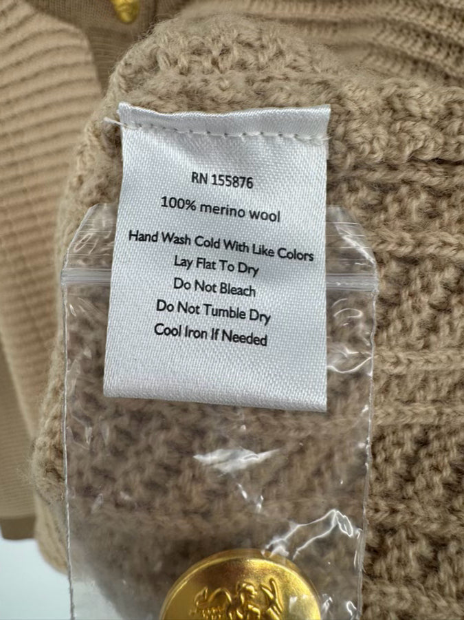 SPARTINA 449 Size L Latte Amelia Sweater Jacket NWT