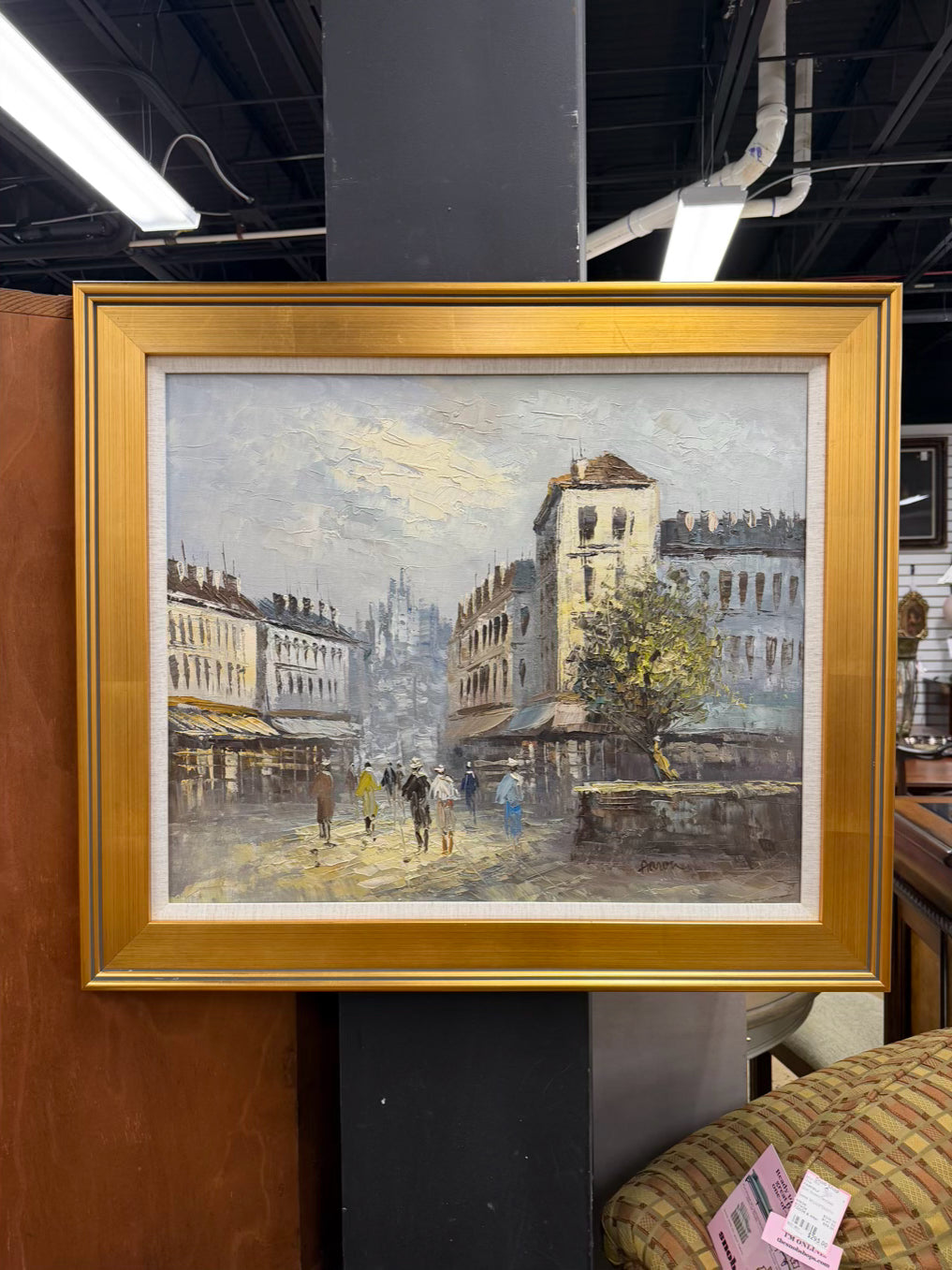 Paris Oil Painting In Gold Frame