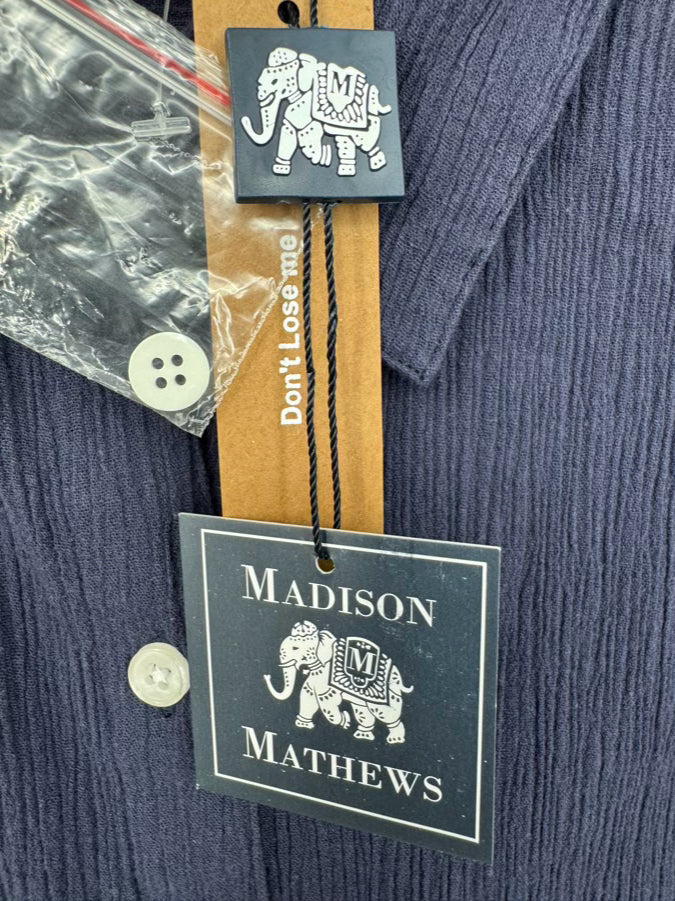 MADISON MATHEWS Size L Midnight Button Down Blouse NWT