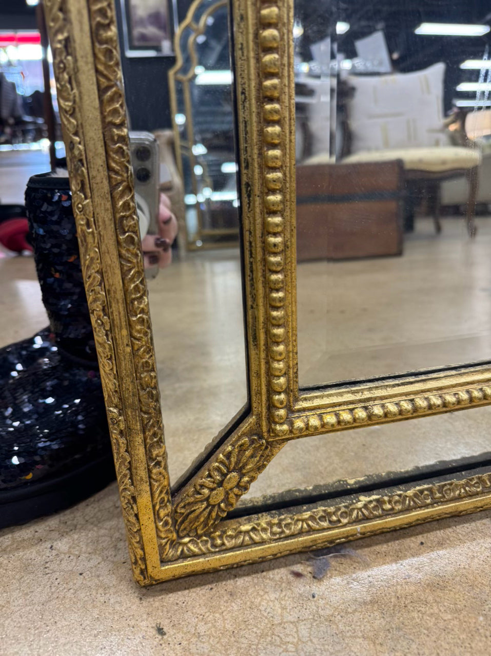 CENTURY Gold Beveled Mirror