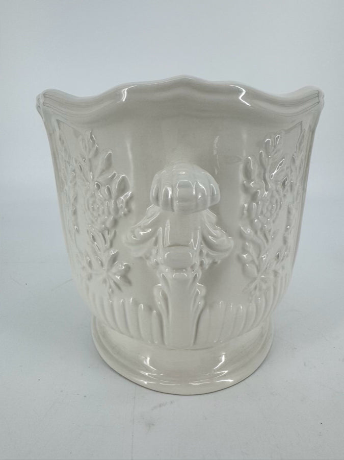 MOTTAHEDEH White Porcelain Oval Cachepot w/ Handles
