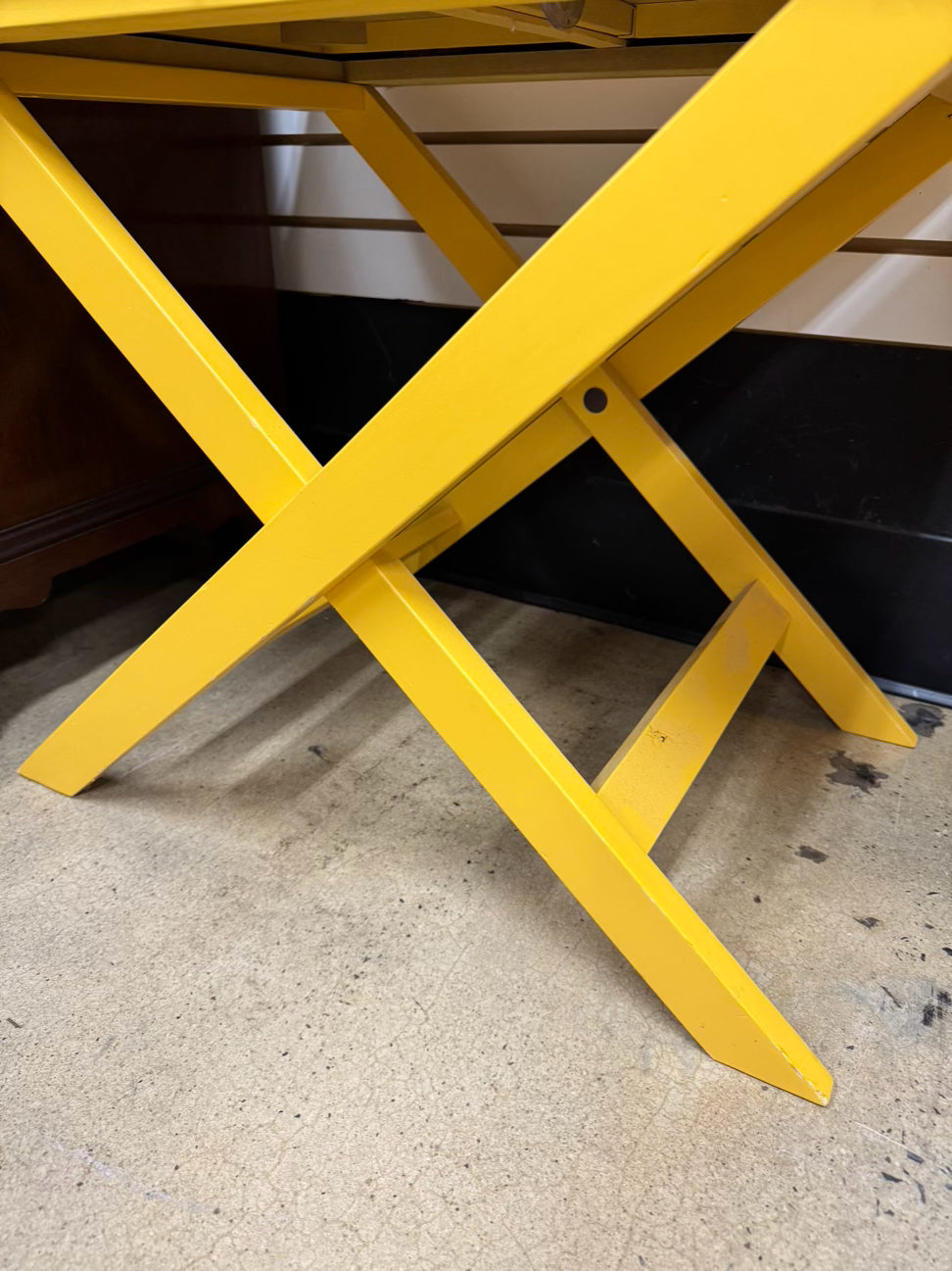 Yellow Wood End Table