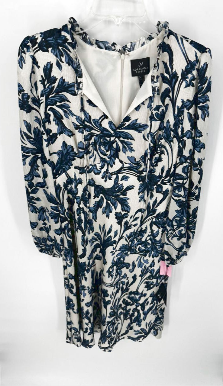 ADRIANNA PAPELL Size 16 Navy Floral Print Dress NWT