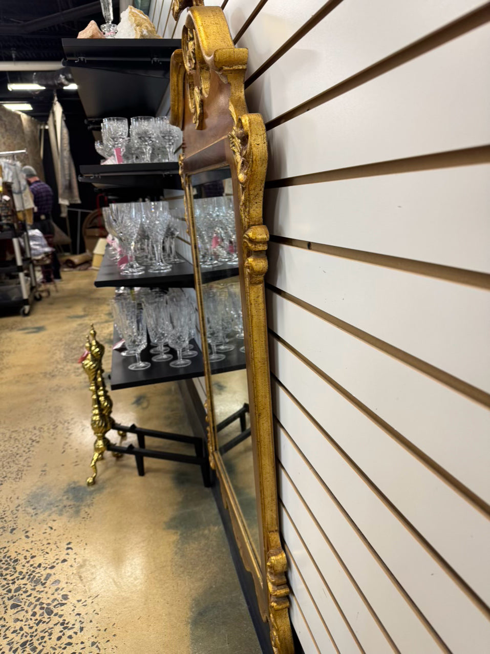 Wood w/ Gilt Accents Mirror