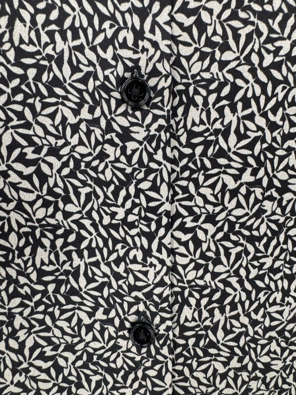 SUNDAYS by WEARESUNDAYS Size L Taupe & Black Print Silk Rez Blouse NWT