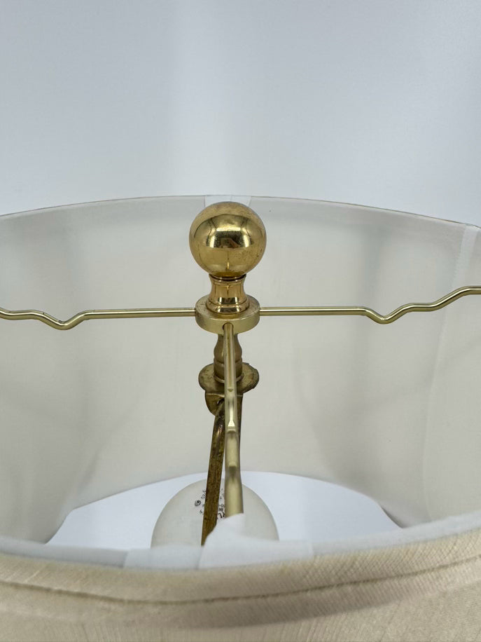 Green Paisley Porcelain Brass Base Lamp