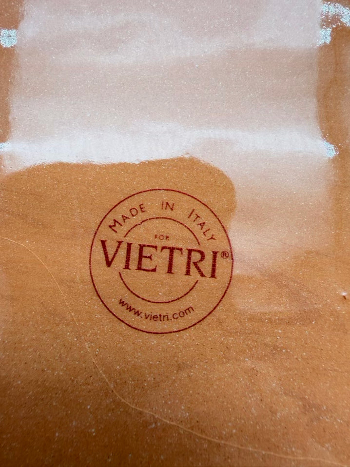 VIETRI Tan, Gold, Rust, Green Pottery 4 Piece Dinnerware Setting for 8 w/ Serving Dishes