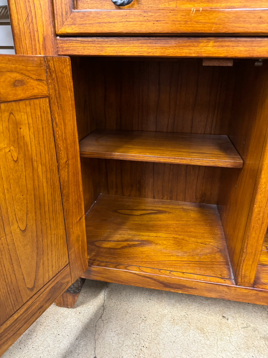 Wood 2-Piece Mirrored China Cabinet