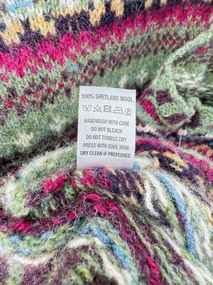 ERIBE Wmn's Size XL Green & Purple Wool Sweater Vest