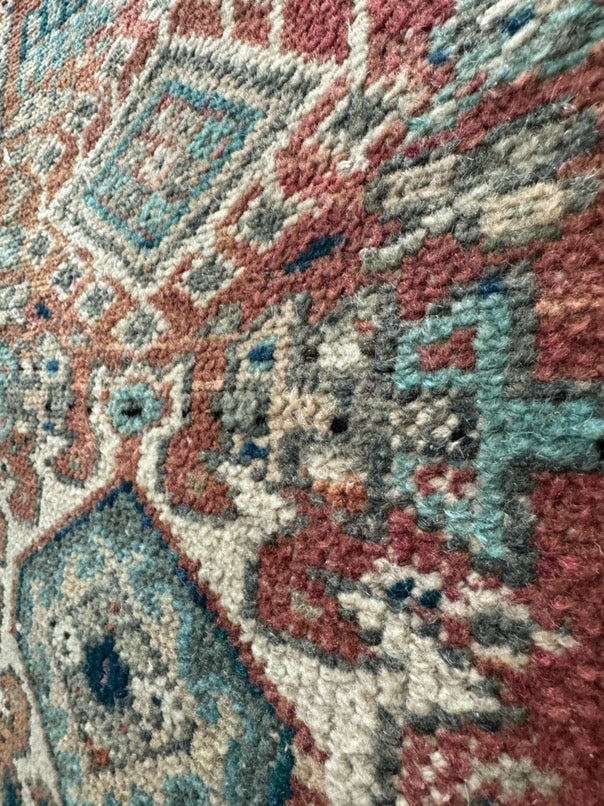 Aqua & Rust Woven Runner