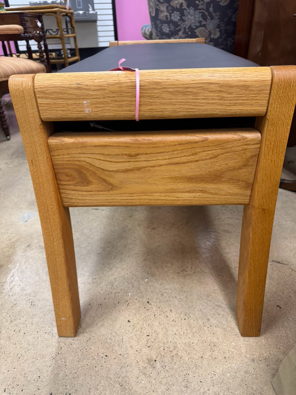 HARDWOOD ARTISANS Oak & Leather Storage Bench