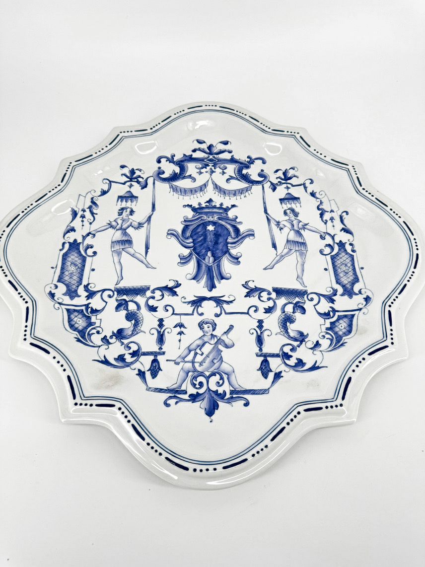 VINTAGE CHELSEA HOUSE Blue & White Porcelain Decorative Wall Plate