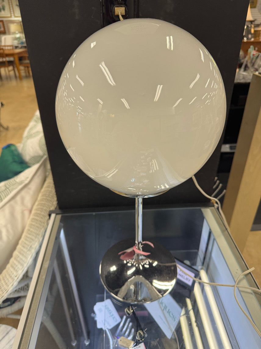 STEMLITE BY DESIGN White & Silver Danish Modern Globe Lamp