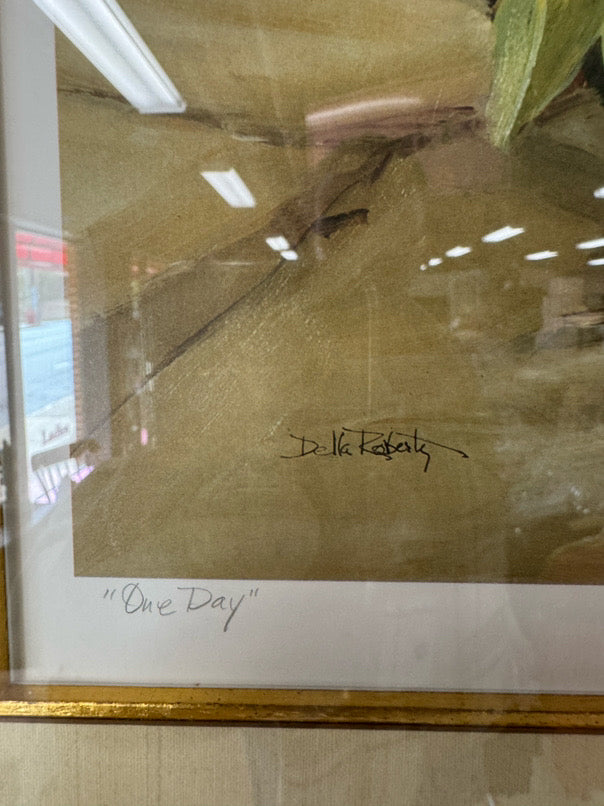DELLA ROBERTS "One Day" Signed Print in Brushed Gold Frame