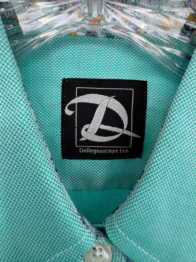 DEREGNAUCOURT Size S Teal Button Up Blouse