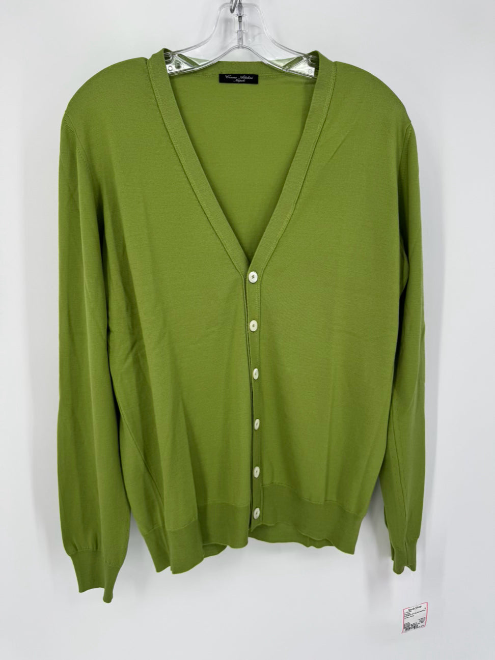 CESARE ATTOLINI NAPOLI Size 50 Green Wool Buttonup Cardigan