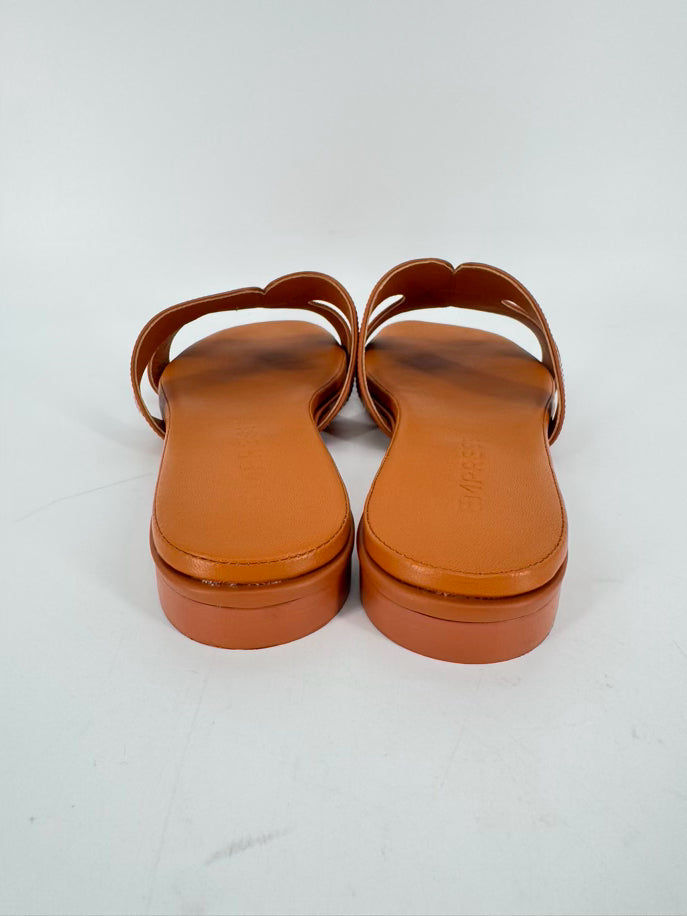 EMPRESS Size 43 Cognac Leather Sandals