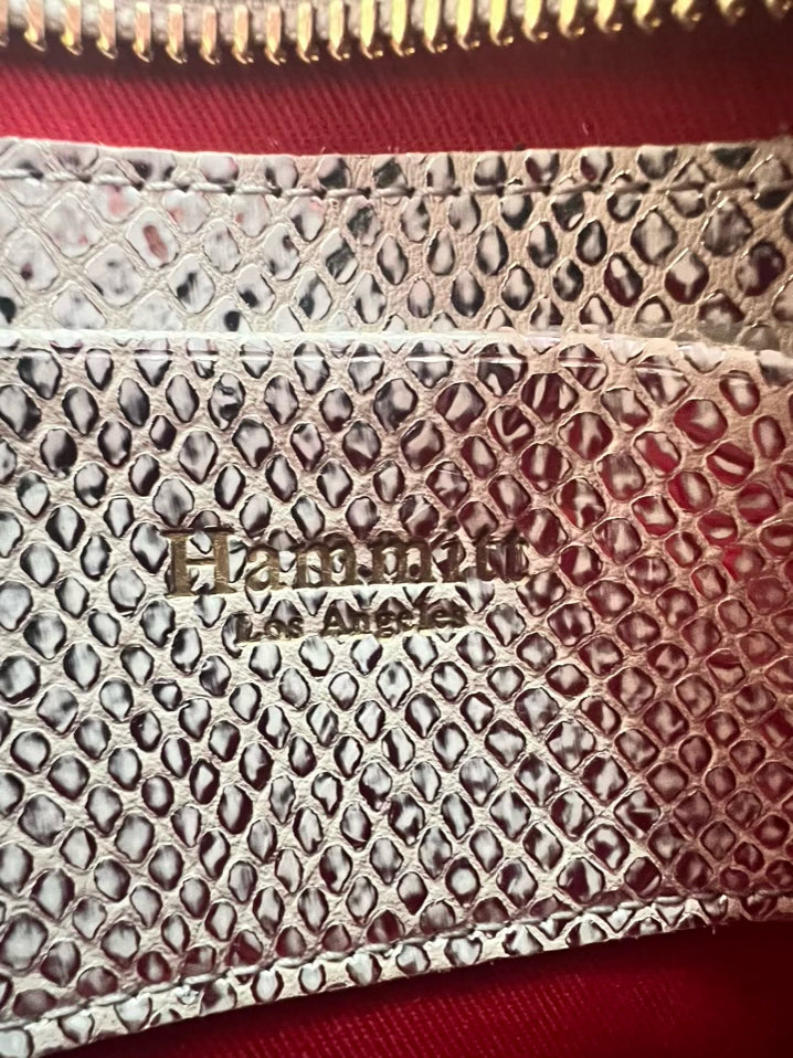 HAMMITT Silver Leather Embossed Crossbody Bag