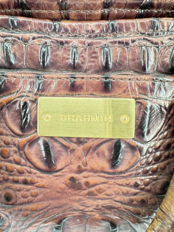 BRAHMIN Brown Embossed Leather Purse