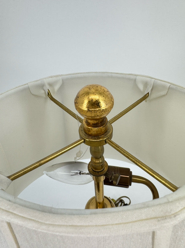Pink & Green Man on Gold Base Porcelain Lamp