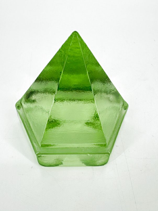 Light Green Glass Hexagonal Pyramid