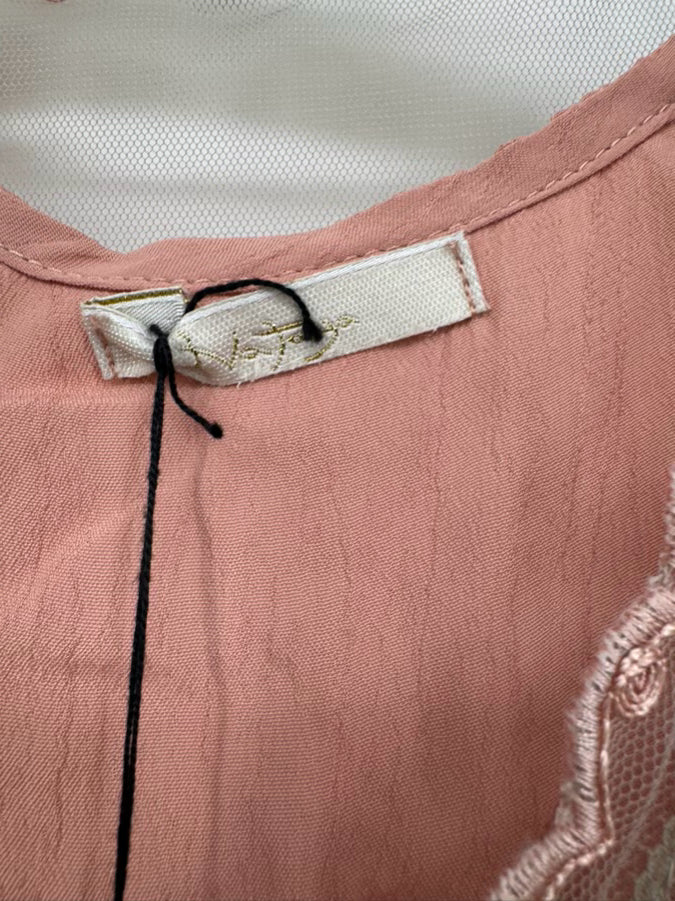 NATAYA Size L Blush Lace Embroidered Dress NWT